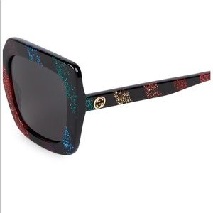 Gucci 53MM Square Sunglasses Black Multicolor